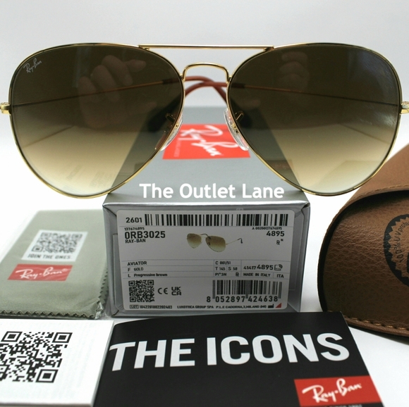 Model Display Ray-Ban Aviator Gradient Brown RB3025 Classic - Picture 2 of 16